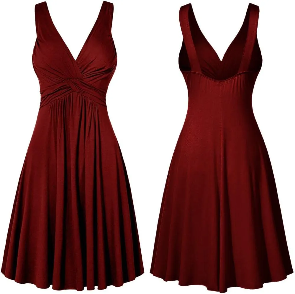 Wedding Guest Dresses for Women Holiday Sexy Deep V Neck Sleeveless A-Line Cocktail Dress Homecoming Mini Sundresses