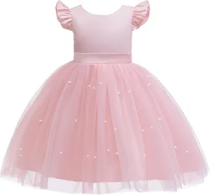 Weileenice Flower Girls Tulle Dress Kids Bridesmaid Wedding Party Birthday Communion Princess Tutu Dresses