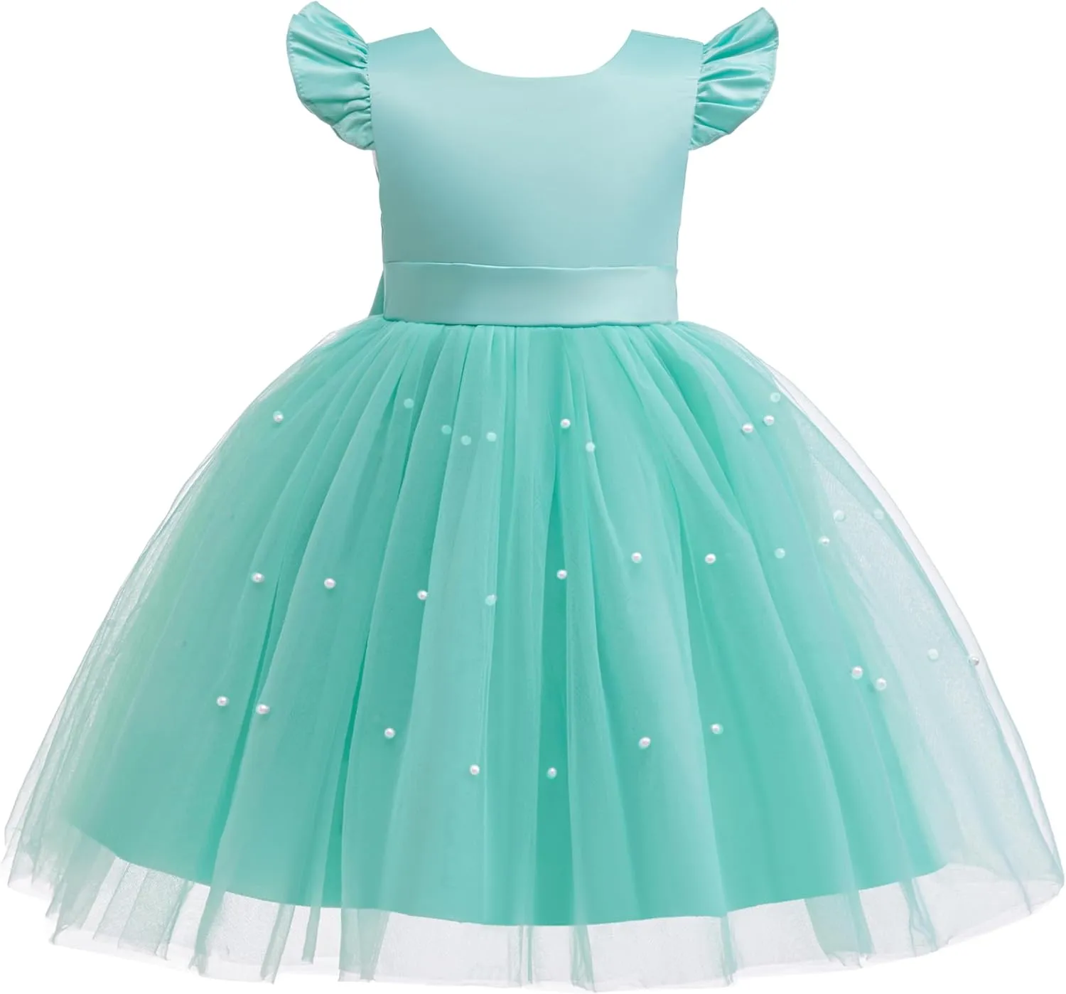 Weileenice Flower Girls Tulle Dress Kids Bridesmaid Wedding Party Birthday Communion Princess Tutu Dresses