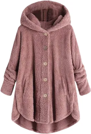 Winter Coats for Women 2024 Fashion Plus Size Sharpa Jackets Button Down Fleece Jackets Fuzzy Warm