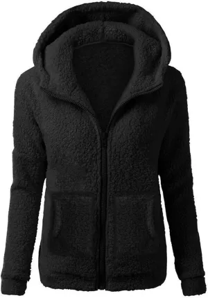 Winter Jackets for women 2024 Faux Fur Sherpa Jacket Fuzzy Hooded Zip Up Jacket Winter Coats Shearling Outwear Shaggy Coat