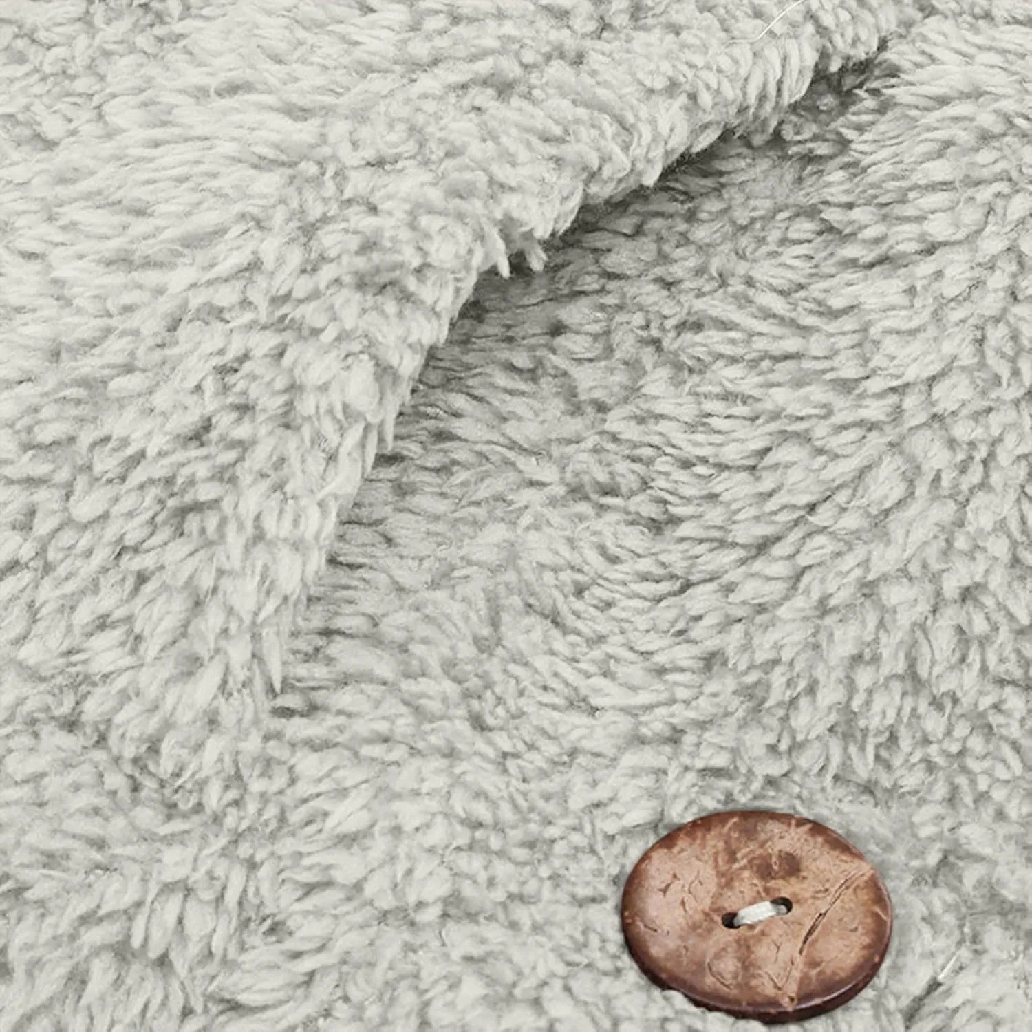 Women Hooded Fuzzy Jacket Oversized Fleece Sherpa Jacket Thicken Warm Jacket Botton Overcoat with Fur Hood S-5XL