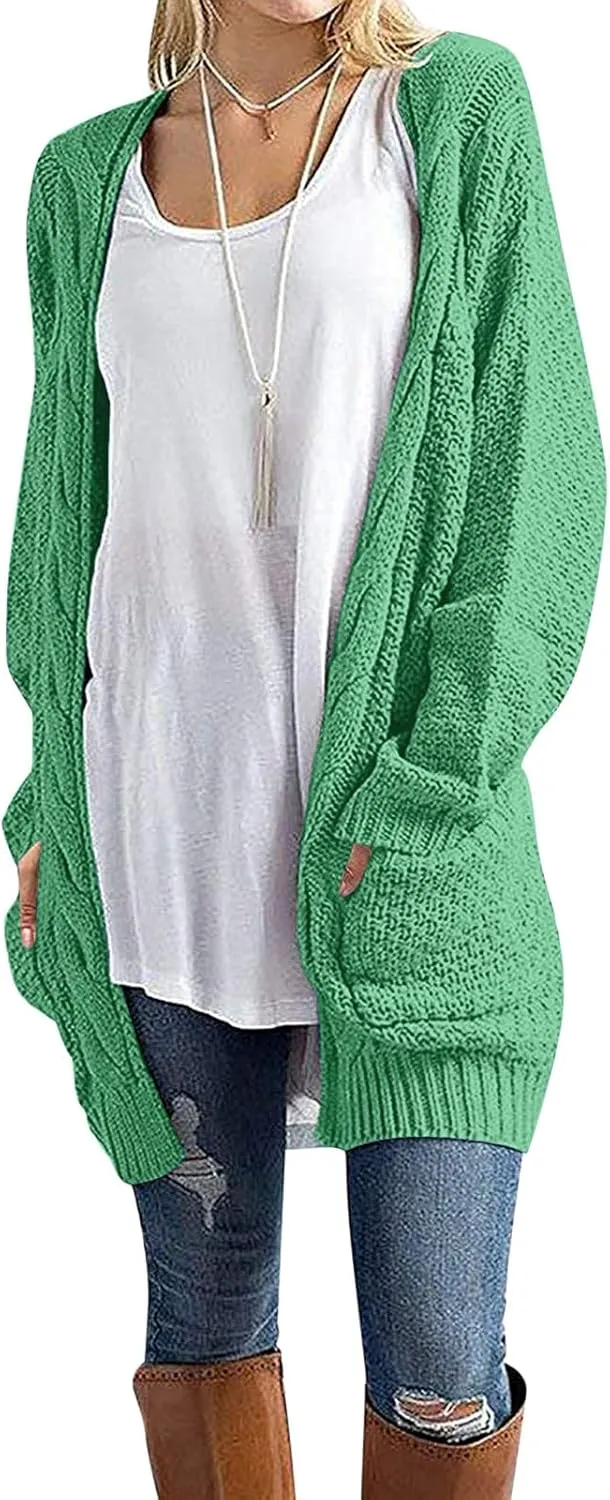 Women Oversized Cardigan Sweaters Trendy Casual V-Neck Long Sleeve Warm Chunky Knit Slouchy Oversized Wrap Sweater Coats