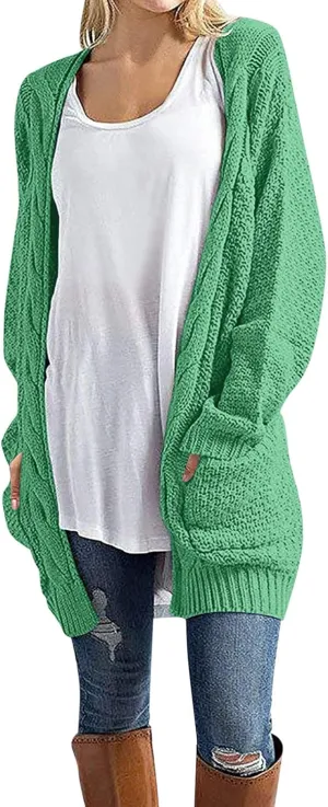 Women Oversized Cardigan Sweaters Trendy Casual V-Neck Long Sleeve Warm Chunky Knit Slouchy Oversized Wrap Sweater Coats