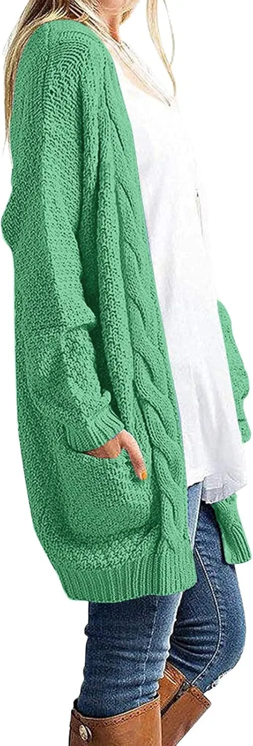 Women Oversized Cardigan Sweaters Trendy Casual V-Neck Long Sleeve Warm Chunky Knit Slouchy Oversized Wrap Sweater Coats