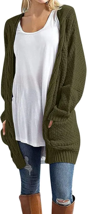 Women Oversized Cardigan Sweaters Trendy Casual V-Neck Long Sleeve Warm Chunky Knit Slouchy Oversized Wrap Sweater Coats