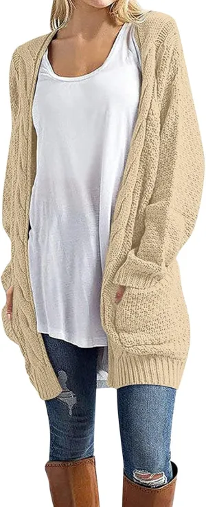 Women Oversized Cardigan Sweaters Trendy Casual V-Neck Long Sleeve Warm Chunky Knit Slouchy Oversized Wrap Sweater Coats