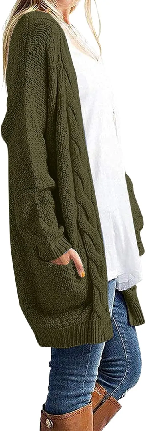 Women Oversized Cardigan Sweaters Trendy Casual V-Neck Long Sleeve Warm Chunky Knit Slouchy Oversized Wrap Sweater Coats