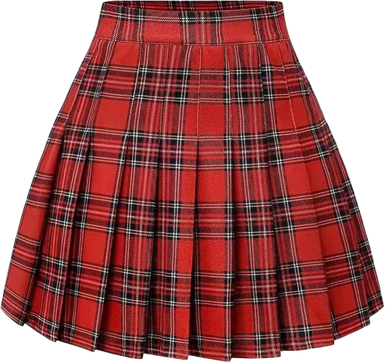 Women Skirt for Summer Trendy High Elastic Waist Y2K Pleated Fashion Plaid Flowy A-Line Short Skirts for Girls 2025
