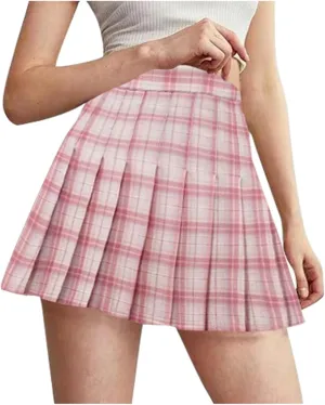 Women Skirt for Summer Trendy High Elastic Waist Y2K Pleated Fashion Plaid Flowy A-Line Short Skirts for Girls 2025