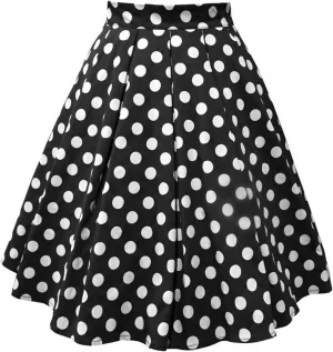 Women Skirts for Summer Trendy High Elastic Waist Dot Color Print Pleated Tummy Control Loose A Line Y2K Mini Skirts