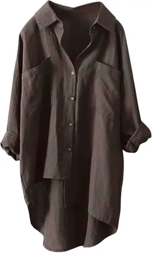Womens Button Down Shirt Color Sleeve Collar Casual Women's Shirt Women's Shirt Cotton Blouses for Women Casual