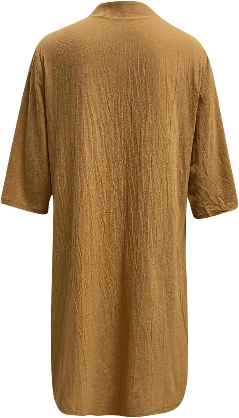 Women's Casual Shirt Dresses 2025 Cotton Short Sleeve Button Down Bathing Suit Cover up Beach Pleated Shirt Dresses