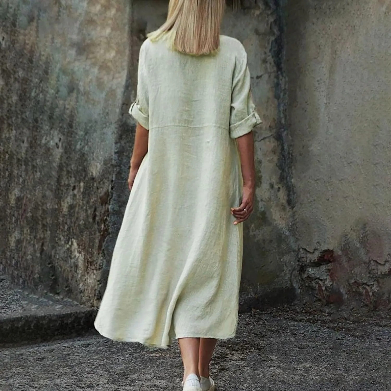 Women's Casual Shirt Dresses 2025 Trendy Button Front Shirt Dresses Dressy Casual Short Pleated Midi Dress with Belt