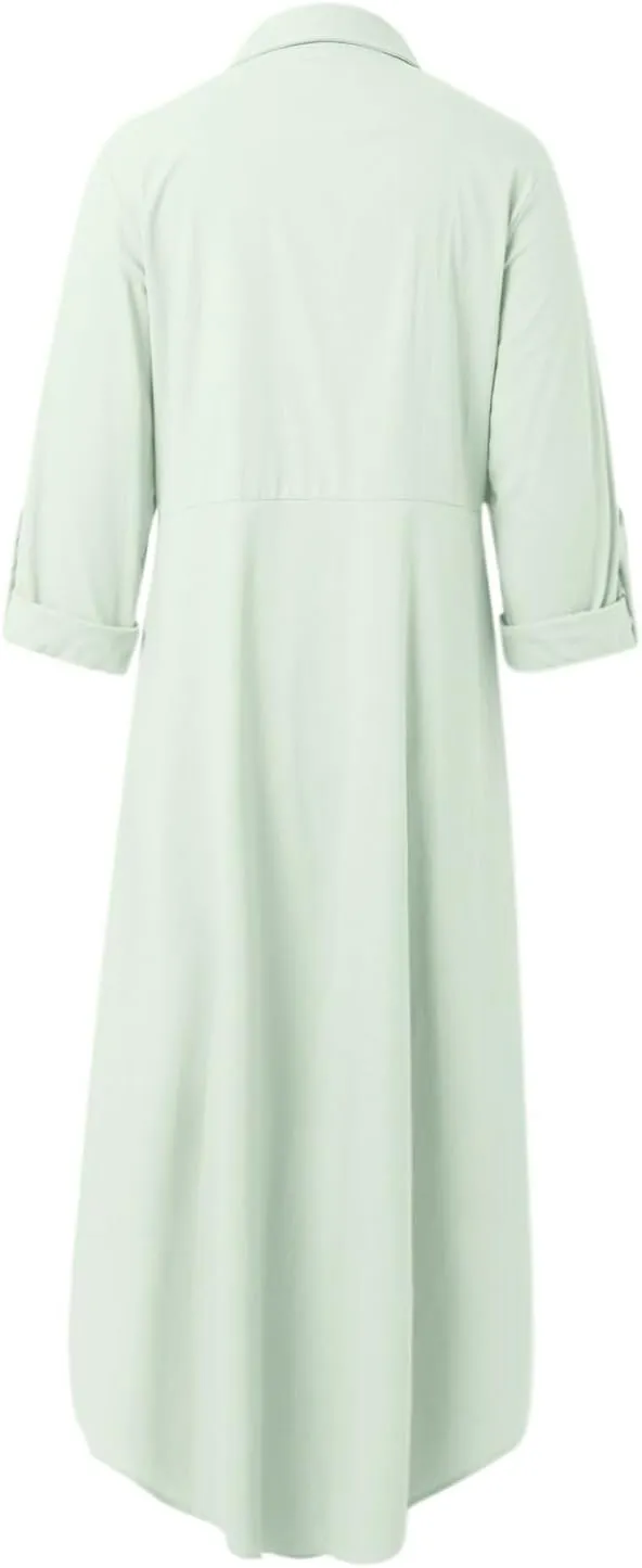 Women's Casual Shirt Dresses 2025 Trendy Button Front Shirt Dresses Dressy Casual Short Pleated Midi Dress with Belt