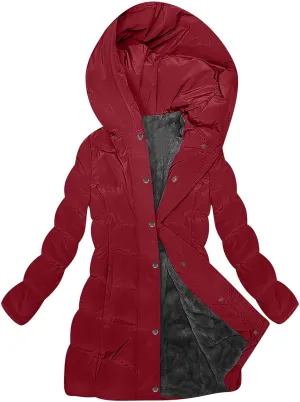 Women's Down Jacket Winter Puffer Jackets Sherpa Fleece Lined Warm Coats Lightweight Hood Outerwear with Pockets