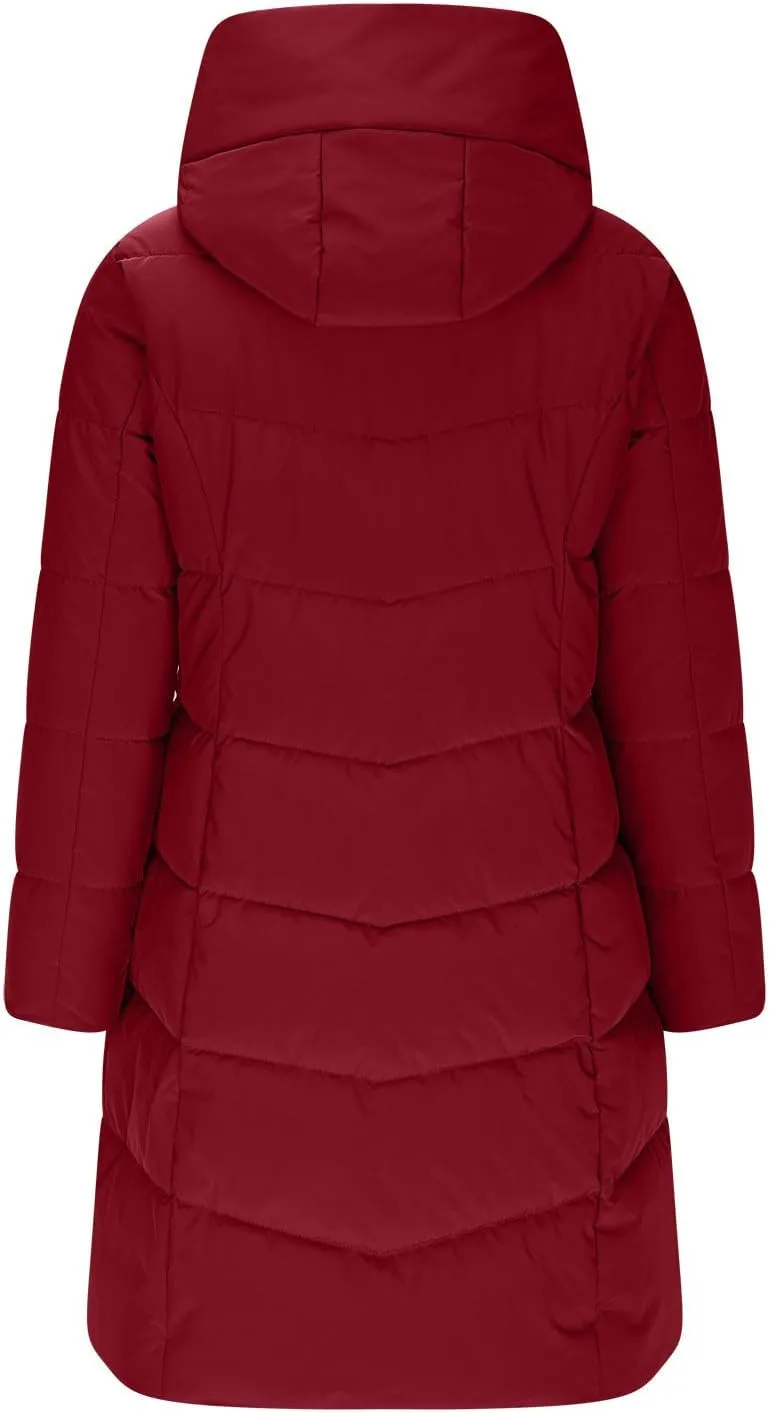 Women's Down Jacket Winter Puffer Jackets Sherpa Fleece Lined Warm Coats Lightweight Hood Outerwear with Pockets