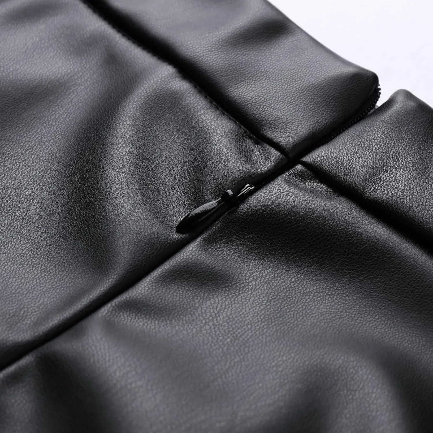 Womens Faux Leather Maxi Skirts Fashion Solid Versatile Zip Back Ruched Midi Skirt Soft Comfy A Line Skirt 2025 Skirt