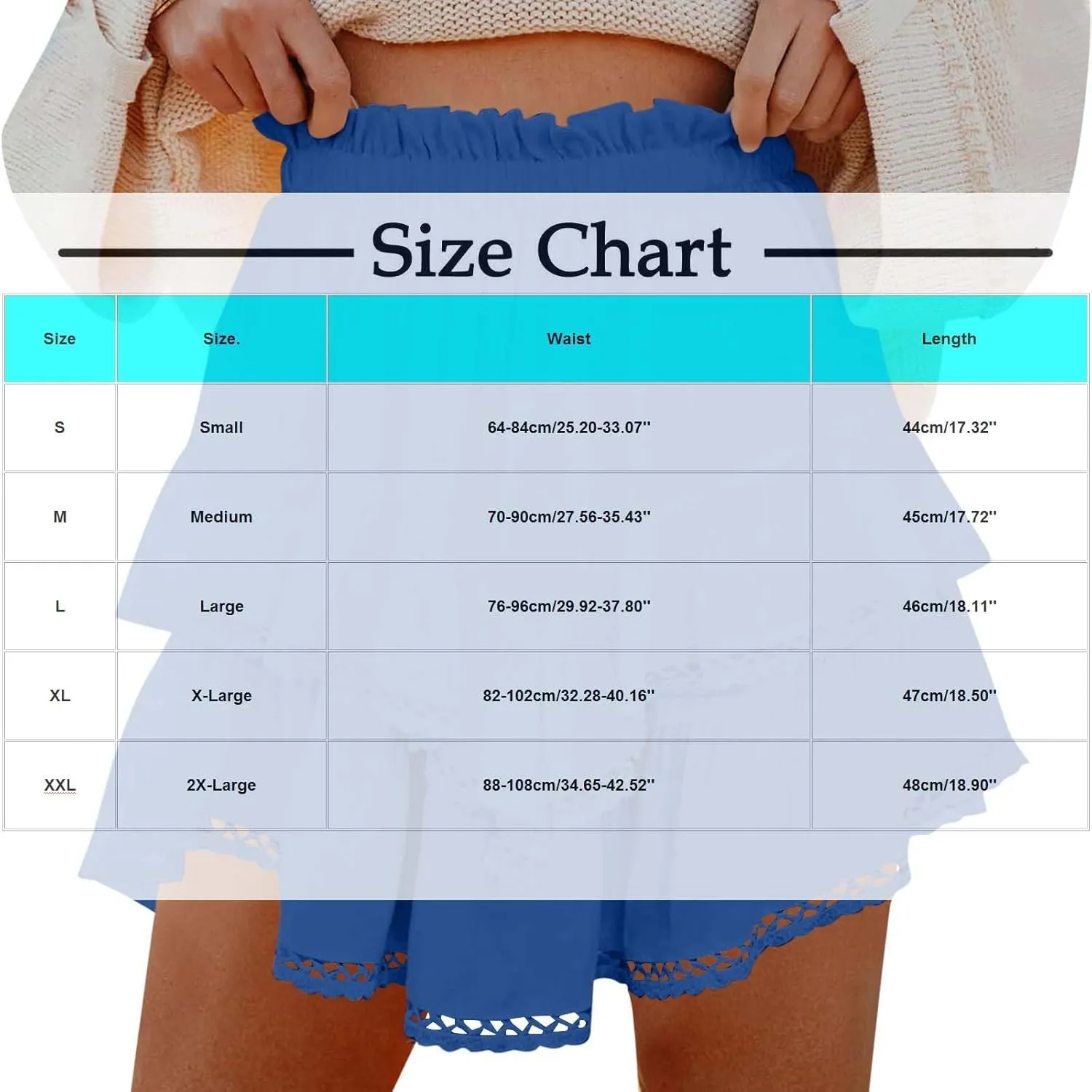 Women's Flowy Shorts High Waist Pleated Mini Skirts Casual Boho Ruffle Tiered Skorts Cute Comfort Cotton Shorts