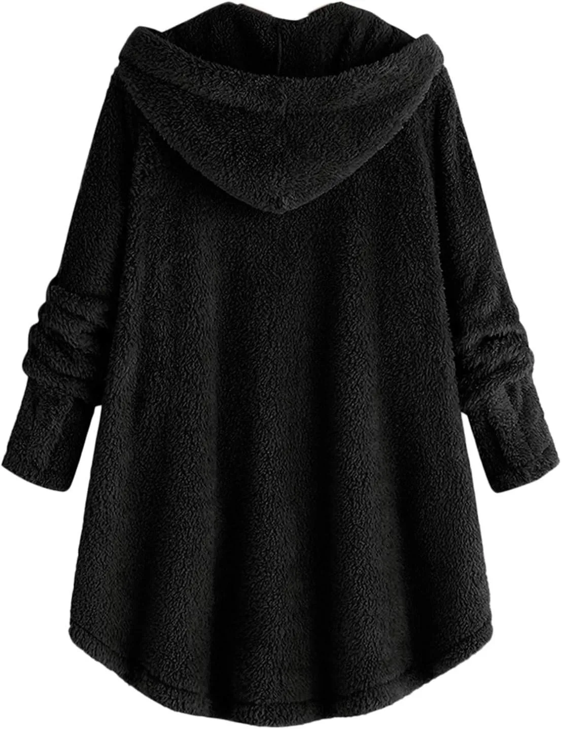 women's Fuzzy Fleece Jacket Oversized Sherpa Coat Pullover Jacket with Hood Winter Jackets Plus Size Warm Outerwear