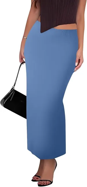Women's Long Pencil Skirt - High Waisted Summer Fall Y2K Club Bodycon Tight Maxi Skirts