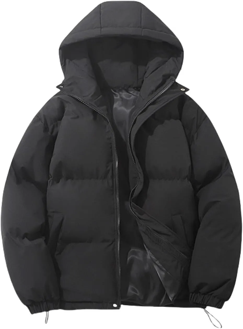 Womens Puffer Jackets Jacket Hooded Windproof Winter Coat with Recycled Insulation Winter Slim Short Hooded Warm