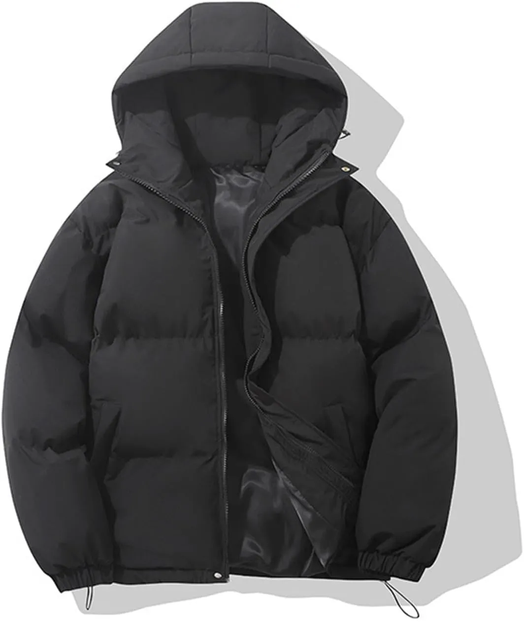 Womens Puffer Jackets Jacket Hooded Windproof Winter Coat with Recycled Insulation Winter Slim Short Hooded Warm