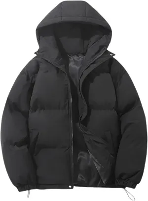 Womens Puffer Jackets Jacket Hooded Windproof Winter Coat with Recycled Insulation Winter Slim Short Hooded Warm