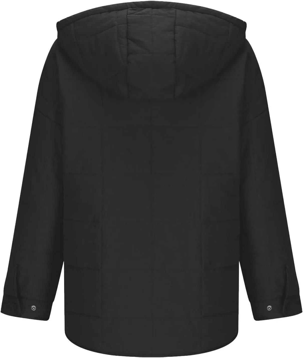 Women's Quilted Pullover Puffer Jackets Lightweight Button Outwear Winter Warm Oversized Packable Hooded Coat Tops