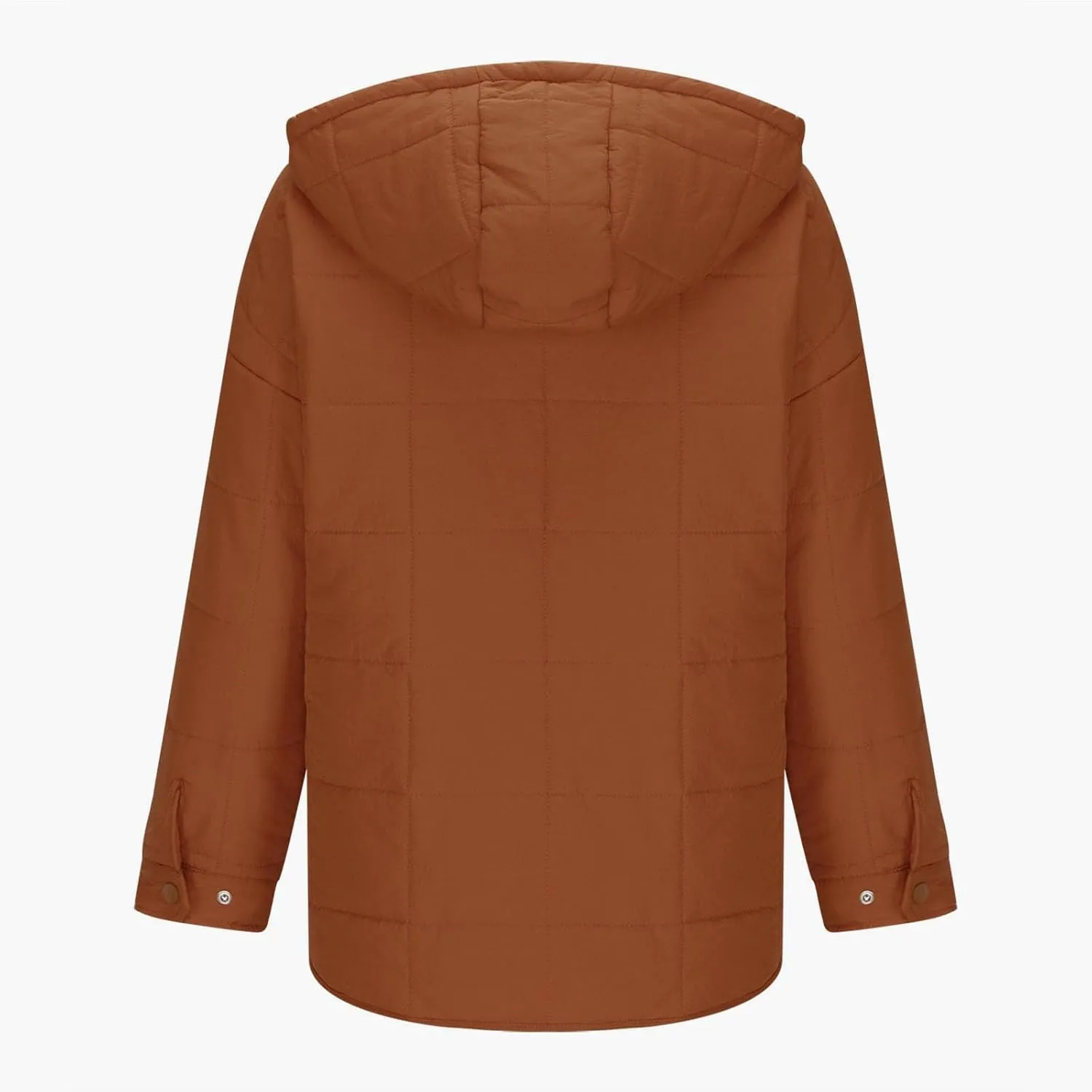 Women's Quilted Pullover Puffer Jackets Lightweight Button Outwear Winter Warm Oversized Packable Hooded Coat Tops