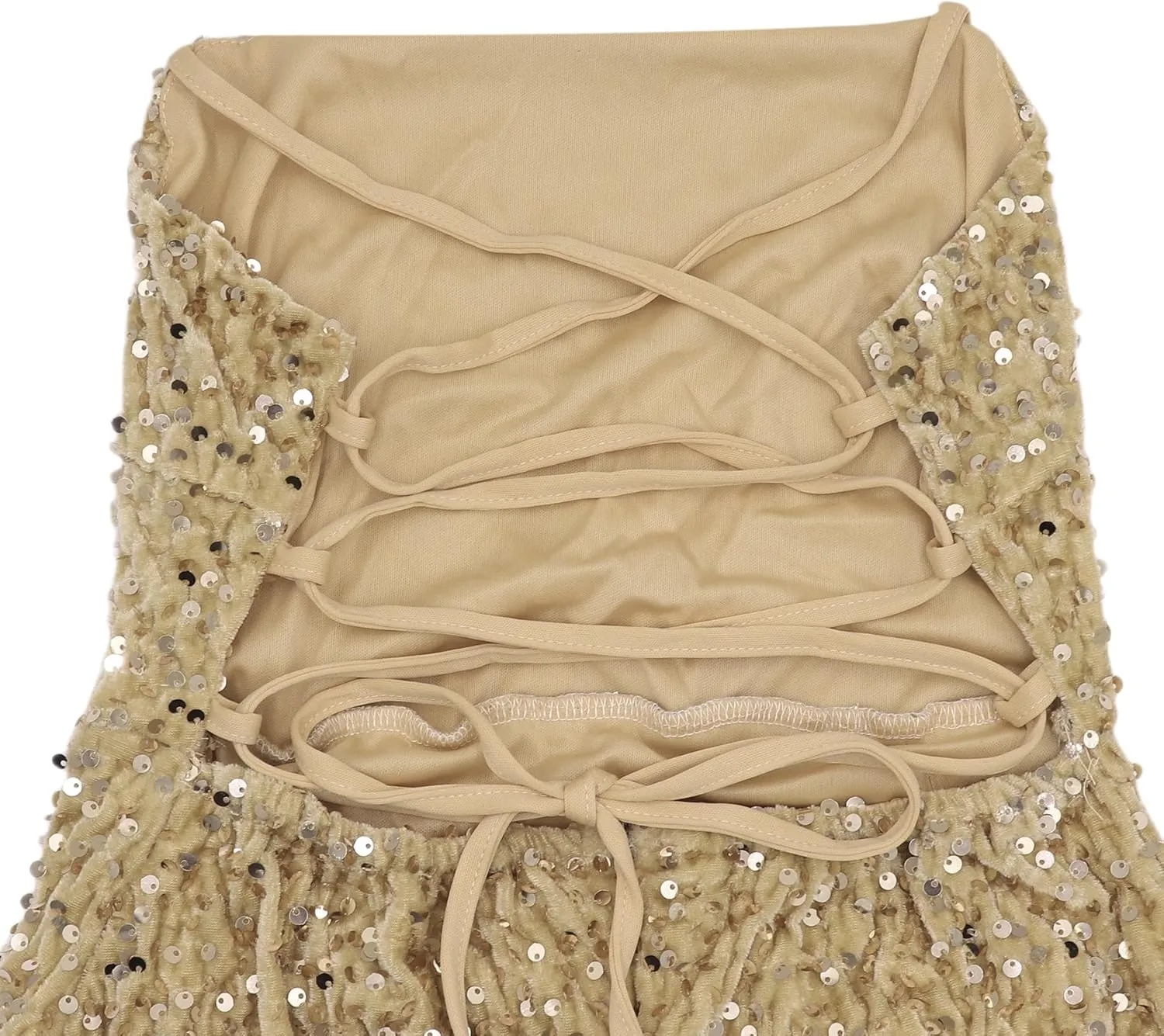 Women's Sequin Bodycon Mini Dress Sparkly Dress Sexy Criss Cross Open Back Short Dress