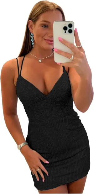 Women's Sequins Tight Open Back Homecoming Dresses Short Sparkle Sweetheart Prom Gowns