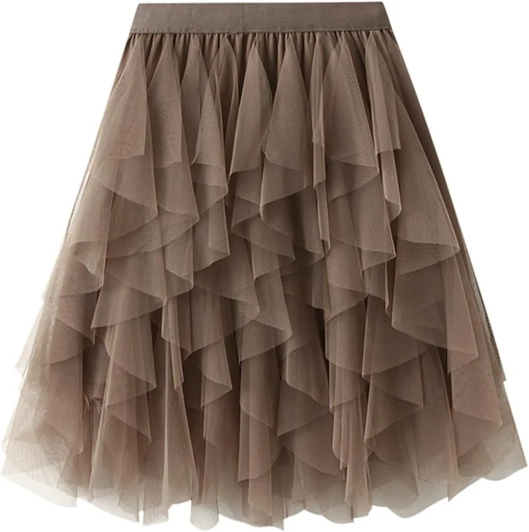 Women's Summer Elastic Waist Bohemian Print Beach Outfits High Waist Casual Maxi Skirt A-Line Tiered Long Skirt