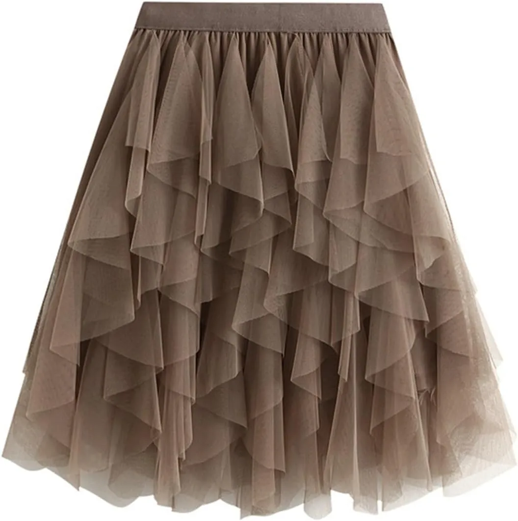 Women's Summer Elastic Waist Bohemian Print Beach Outfits High Waist Casual Maxi Skirt A-Line Tiered Long Skirt