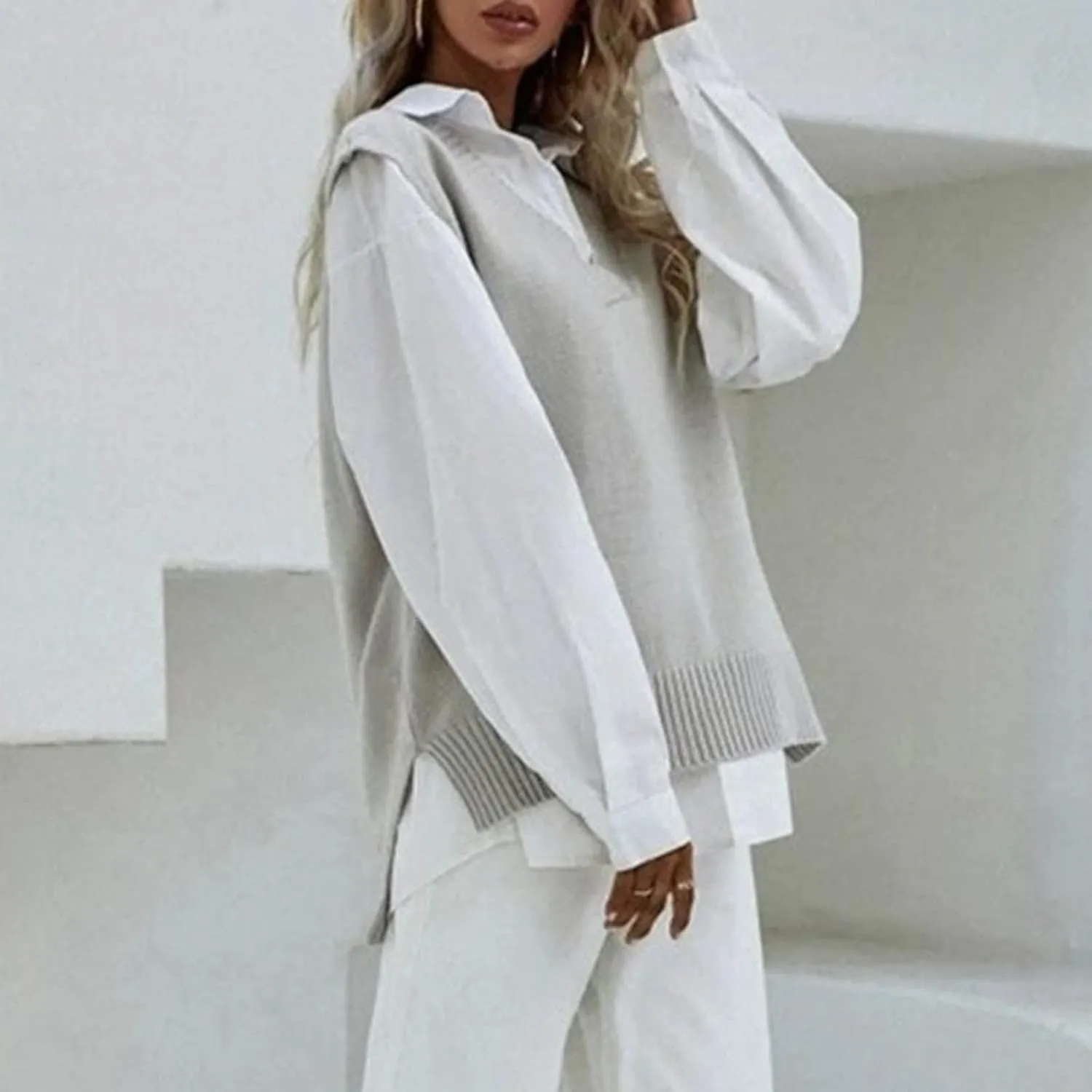 Womens V Neck Oversized Sweater Vest Oversized Sleeveless Cable Knitted Pullover Knit Vest Sweater