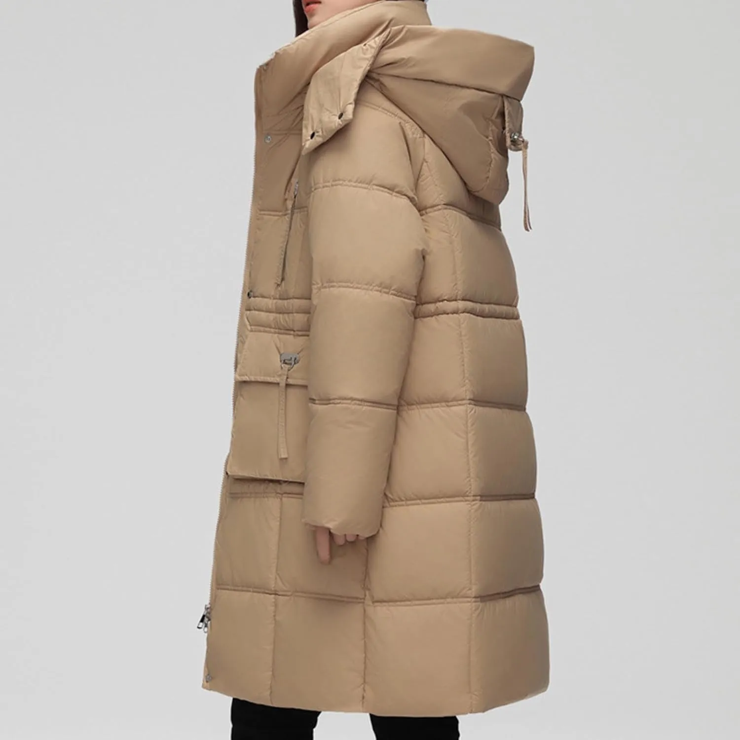 Women's Warm Winter Down Puffer Jackets Comfy Thicken Snow Parka Quilted Jackets Oversized Long Trench Padded Coats
