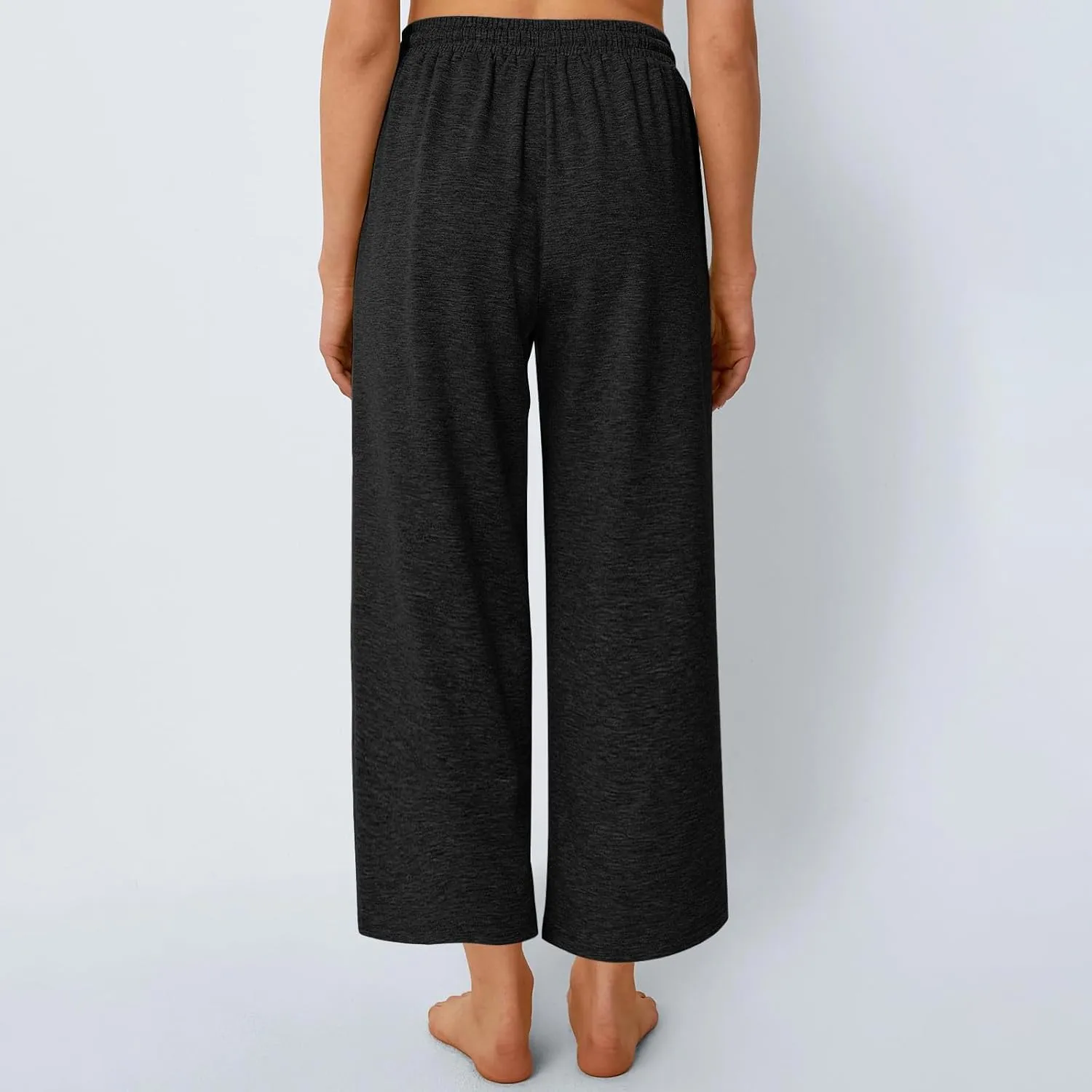 Women's Wide Leg Sweatpants Running Yoga Joggers Pants Loose Comfort Workout Capris with Pocket Baggy Crop