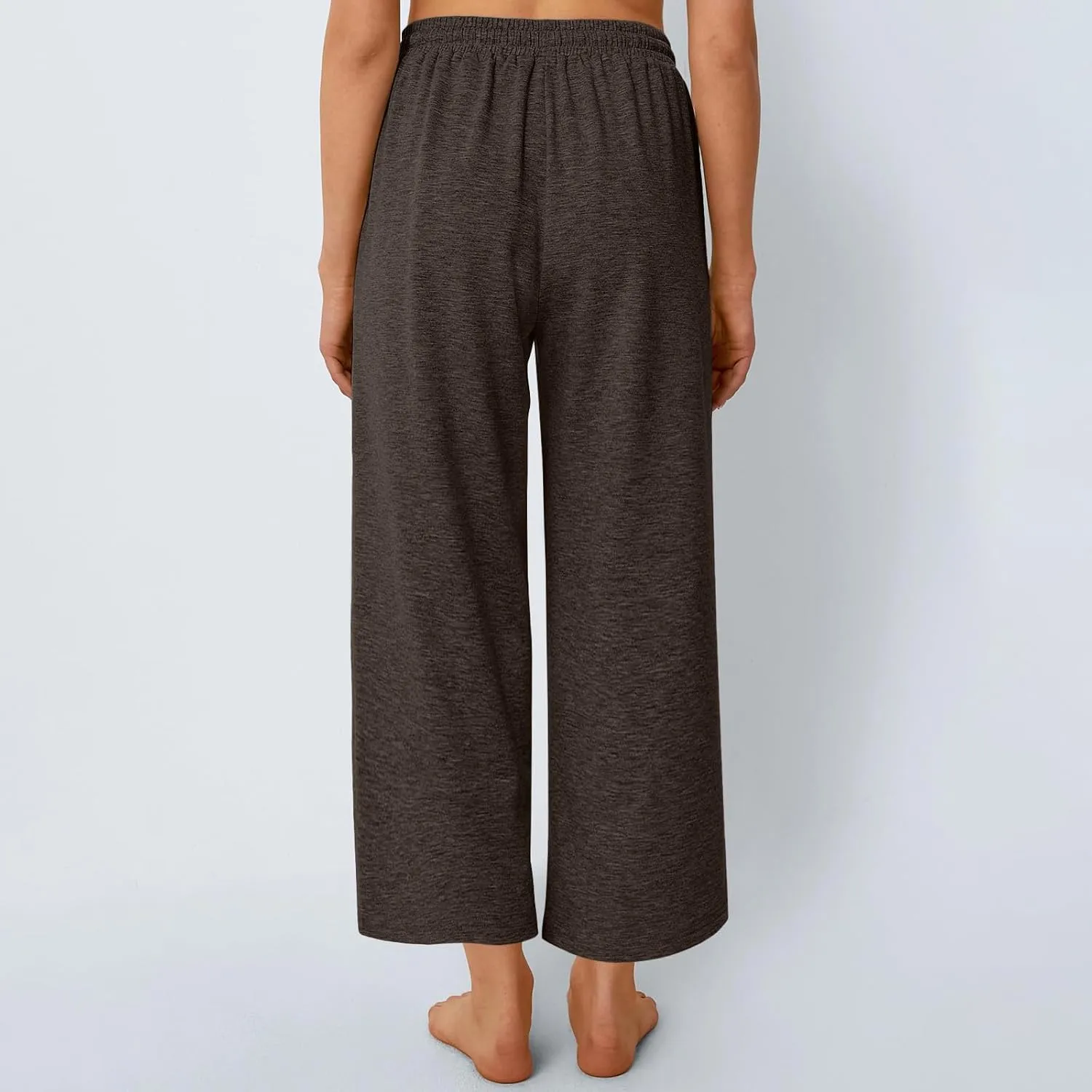 Women's Wide Leg Sweatpants Running Yoga Joggers Pants Loose Comfort Workout Capris with Pocket Baggy Crop