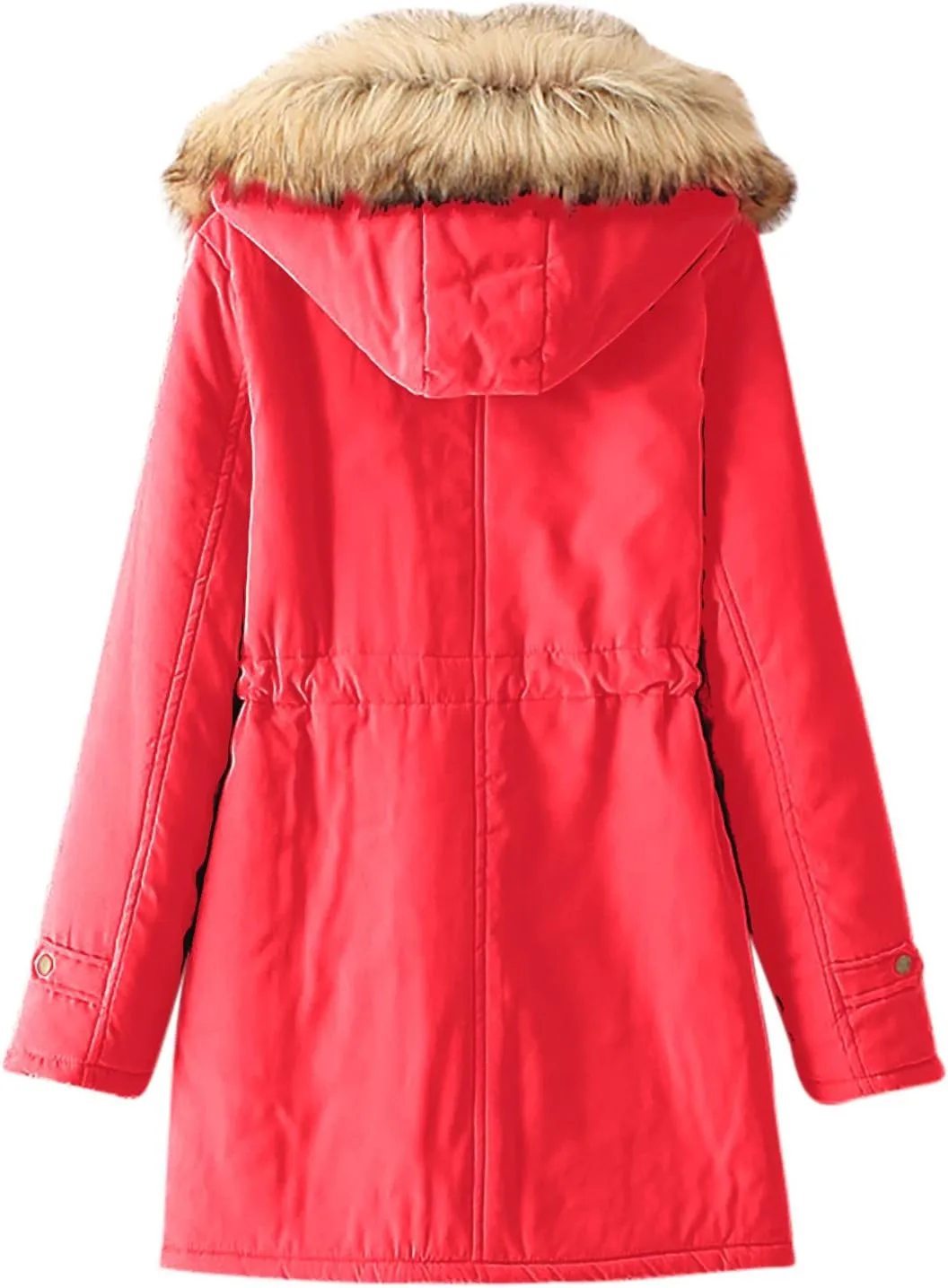 Womens Winter Coats Mid Length Puffer Coat Sherpa Lined Warm Heavy Jackets Thickened Windproof Outerwear with Hood