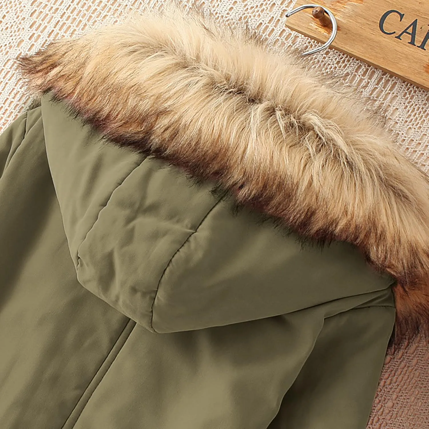 Womens Winter Coats Mid Length Puffer Coat Sherpa Lined Warm Heavy Jackets Thickened Windproof Outerwear with Hood
