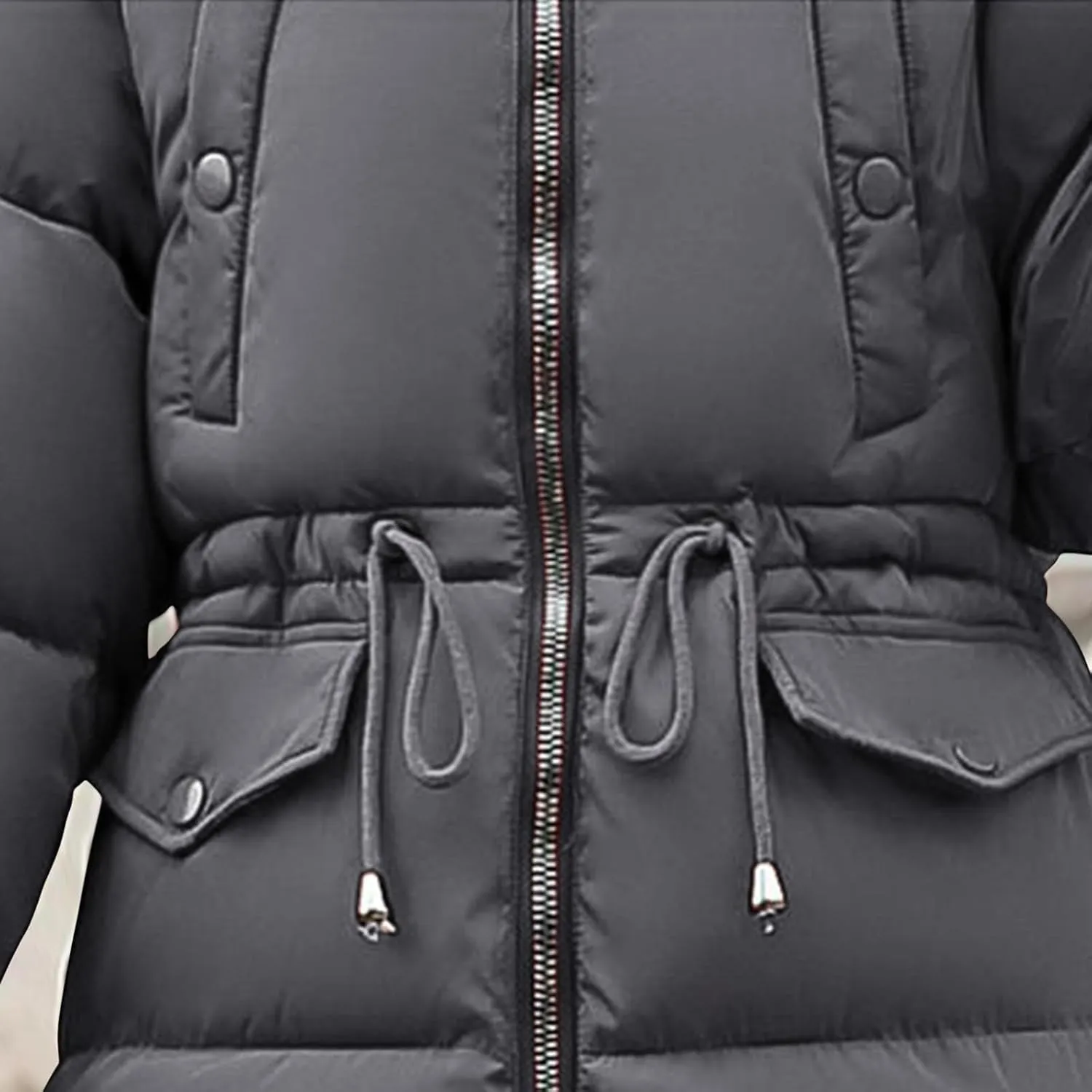 Women's Winter Warm Winter Mid Lenght Down Puffer Coats Ladies Lightweight Jackets with Hood Plus Size Slim Trench