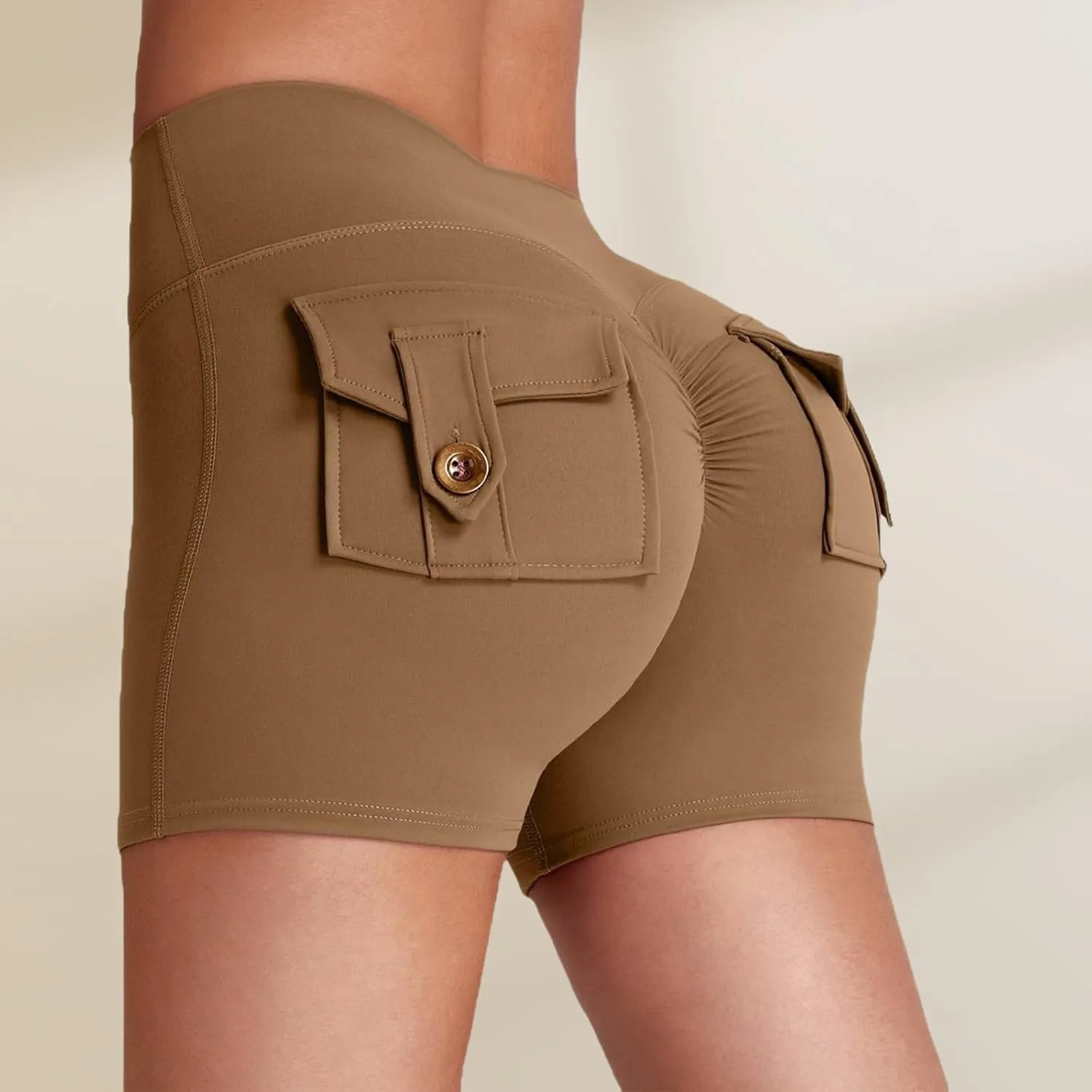 Workout Shorts Women 2025 Fashion Scrunch Butt Workout Cargo Shorts Sexy Butt Lifting High Waisted Yoga Short Pants