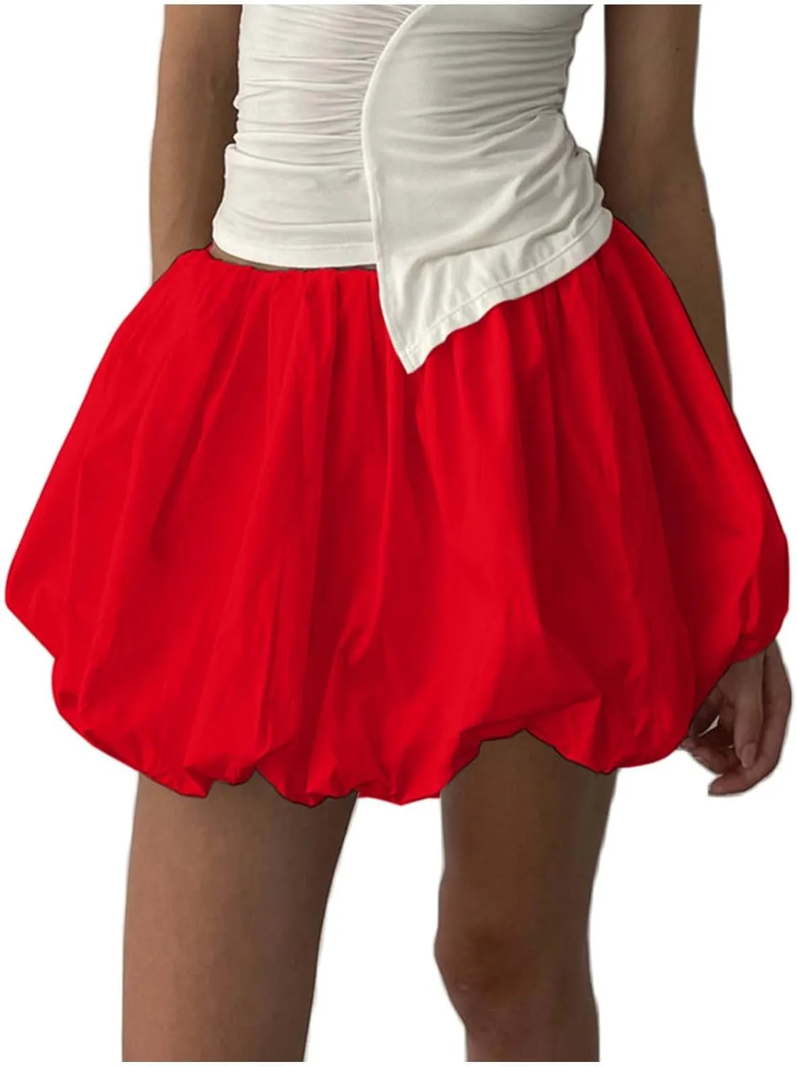 Workout Skirts for Women Trendy Loose Casual Low Rise A-Line Ruffles Trendy Pleated Puff Mini Skirts 2025 Streetwear