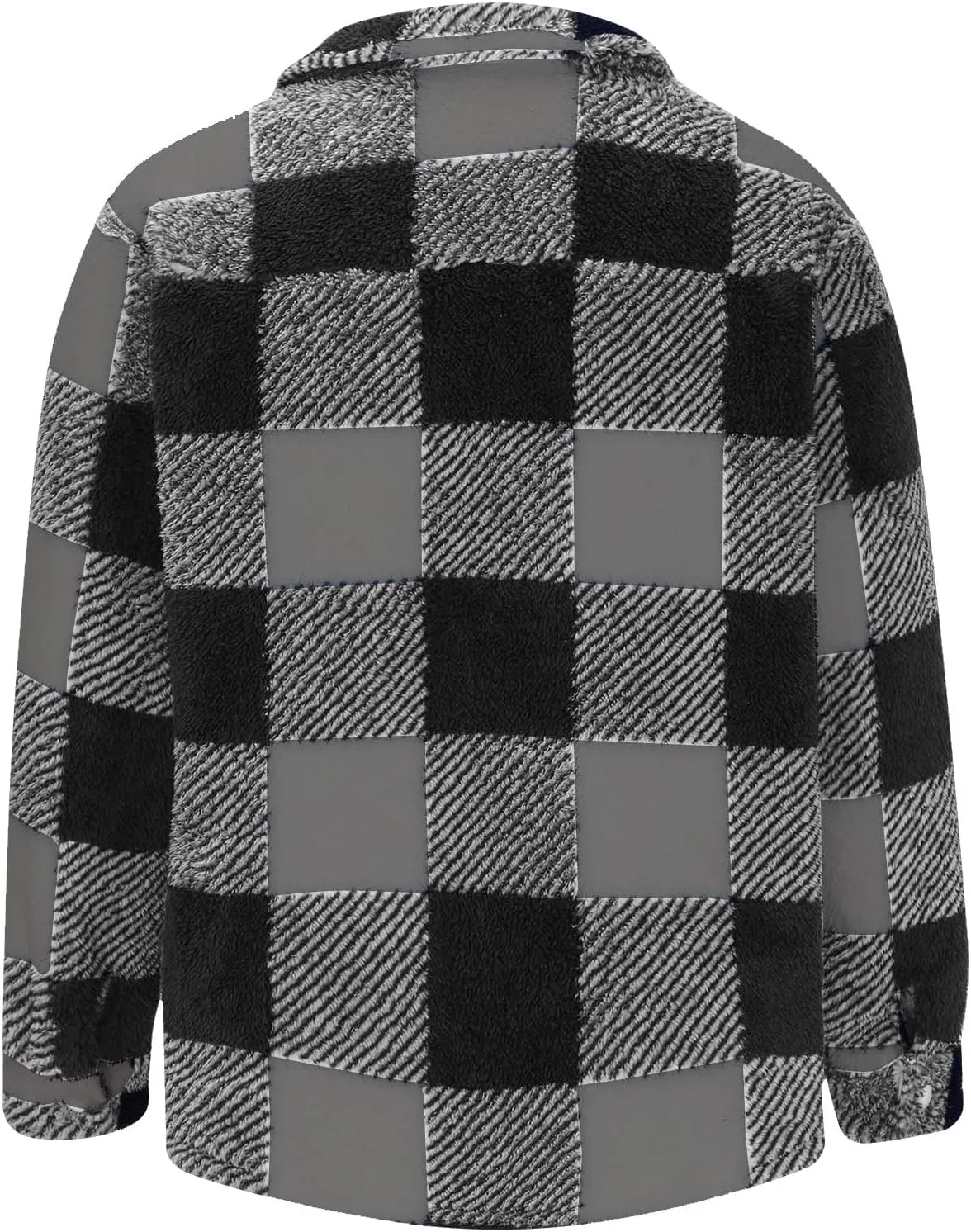 Xiaojmake Men's Warm Sherpa Lined Coat Lapel Collared Plaid Fleece Thick Jacket Flannel Jacket Sherpa Fleece Lined Coats