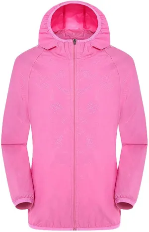Zip Up Rain Coats for Men Lightweight Ultra Thin Outdoor Trendy Waterproof Oversized Hoodies Active Quick Drying Solid Jacket Graphic Hoodies for Men,Pink,XXXXL