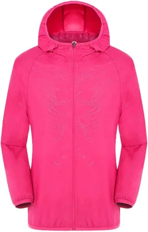 Zip Up Rain Coats for Men Lightweight Ultra Thin Outdoor Trendy Waterproof Oversized Hoodies Active Quick Drying Solid Jacket Jackets for Men,Hot Pink,XXXXL